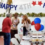 ZJDHPTY Red White and Blue Balloon Stand Centerpiece Table Decorations for 4th of July Father's Day Graduation Birthday Party Decorations(Red white blue set4)