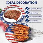 50 PCS Patriotic Oval Paper Plates Large 11’’ Disposable American Flag Party Decorations 4th of July Independence Day Supplies Favor for Memorial Day Picnic All Occasion Dinner Party Tableware Set