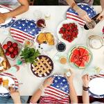 50 PCS Patriotic Oval Paper Plates Large 11’’ Disposable American Flag Party Decorations 4th of July Independence Day Supplies Favor for Memorial Day Picnic All Occasion Dinner Party Tableware Set