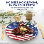 50 PCS Patriotic Oval Paper Plates Large 11’’ Disposable American Flag Party Decorations 4th of July Independence Day Supplies Favor for Memorial Day Picnic All Occasion Dinner Party Tableware Set