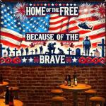 BlissYard Memorial Day Party Background Banner 71 x 43 Inch Independence Day Themed 4th of July Patriotic National Holiday Backdrop Independence Day Themed Indoor Outdoor Supplies