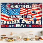 BlissYard Memorial Day Party Background Banner 71 x 43 Inch Independence Day Themed 4th of July Patriotic National Holiday Backdrop Independence Day Themed Indoor Outdoor Supplies