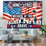 BlissYard Memorial Day Party Background Banner 71 x 43 Inch Independence Day Themed 4th of July Patriotic National Holiday Backdrop Independence Day Themed Indoor Outdoor Supplies
