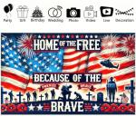 BlissYard Memorial Day Party Background Banner 71 x 43 Inch Independence Day Themed 4th of July Patriotic National Holiday Backdrop Independence Day Themed Indoor Outdoor Supplies