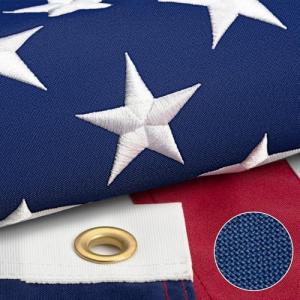 3x5 American Flags for Outside - US Flag 3x5 Heavy Duty Outdoor - Super Tough USA Flag with Tearproof & Fade Resistant Spun Polyester, Embroidered Stars, Sewn Stripes, Brass Grommets