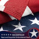 3x5 American Flags for Outside - US Flag 3x5 Heavy Duty Outdoor - Super Tough USA Flag with Tearproof & Fade Resistant Spun Polyester, Embroidered Stars, Sewn Stripes, Brass Grommets