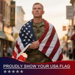 3x5 American Flags for Outside - US Flag 3x5 Heavy Duty Outdoor - Super Tough USA Flag with Tearproof & Fade Resistant Spun Polyester, Embroidered Stars, Sewn Stripes, Brass Grommets