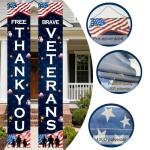 Veterans Day Decorations, Thank You Veterans Porch Banners, 30x180CM Veterans Day American Flag Patriotic Decoration for Outdoor Hanging Decor