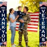 Veterans Day Decorations, Thank You Veterans Porch Banners, 30x180CM Veterans Day American Flag Patriotic Decoration for Outdoor Hanging Decor