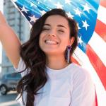 Mintolex 4th of July Star Tassel Earrings Patriotic Rhinestone Dangle Earrings for Women Boho Long Drop Crystal American Flag Jewelry for Independence Day, Hollow Star