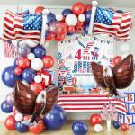 4 PCS American Flag Balloons Eagles Balloon, Large 3D Eagle Balloon Patriotic Balloons for 4th of July Party Decorations Red White Blue Decorations