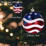 12pcs 3-1/4" (80mm) Patriotic Christmas Ball Ornament, American Flag Hanging Ball, USA Independence Day Fourth of July Party Decor, Holiday Wedding Christmas Tree Decorations