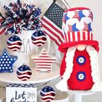 12pcs 3-1/4" (80mm) Patriotic Christmas Ball Ornament, American Flag Hanging Ball, USA Independence Day Fourth of July Party Decor, Holiday Wedding Christmas Tree Decorations