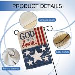 Hzppyz God Bless America 4th of July Patriotic Garden Flag Double Sided, USA Memorial Day Stars Stripes Vintage Decorative Yard Outdoor Home Small Decor, American Outside House Decoration 12 x 18