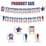 Thank You Veterans Banner, Pre-Strung Veterans Day Party Backdrop Decorations American Flag Soldier Design Patriotic Theme Banner to Honor Our Heroes for Outdoor Indoor Decor