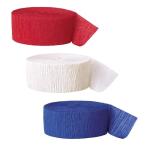 Streamer Paper for 4th of July Patriotic Decorations - 3 Rolls Red White Blue Crepe Paper Streamers for Independence Day Memorial Day American Theme Party Decorations