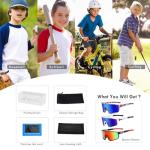 MVPTGRS 3 PackYouth Baseball Sunglasses for Boys Girls Age 8-14 TR90 Frame Kids Sport Sunglasses for Softball Cycling Baseball Golf