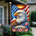 BlissYard God Bless America Patriotic Garden Flag 12x18 Inch Vertical Double Sided Eagle USA American Flag Yard 4th of July Independence Day Yard Flags Banner for Farm Outdoor Decorative Outside