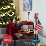 THE TWIDDLERS - 12-Inch Uncle Sam USA Wooden Nutcracker - American Flag Decorative Christmas Nutcracker Figures - Traditional Patriotic Decoration - Pine Wood Classic Ornament - Holiday Decor