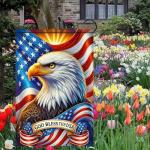 BlissYard God Bless America Patriotic Garden Flag 12x18 Inch Vertical Double Sided Eagle USA American Flag Yard 4th of July Independence Day Yard Flags Banner for Farm Outdoor Decorative Outside
