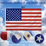 Ryzenthr 20 FT Flag Pole Kit for Outside, 14 Gauge Heavy Duty Flagpole Kit for Yard, Extra Thick Outdoor Flag Poles with 3x5 American Flag for Residential or Commercial (Black+Golden Sleek Ball Top, 2025 Upgraded Version)