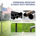 Ryzenthr 20 FT Flag Pole Kit for Outside, 14 Gauge Heavy Duty Flagpole Kit for Yard, Extra Thick Outdoor Flag Poles with 3x5 American Flag for Residential or Commercial (Black+Golden Sleek Ball Top, 2025 Upgraded Version)