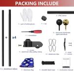 Ryzenthr 20 FT Flag Pole Kit for Outside, 14 Gauge Heavy Duty Flagpole Kit for Yard, Extra Thick Outdoor Flag Poles with 3x5 American Flag for Residential or Commercial (Black+Golden Sleek Ball Top, 2025 Upgraded Version)