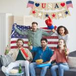 OHOME 4th of July Decorations - 4th of July Banner for Veterans Day | Fourth of July Decor Indoor Outdoor Outside - July 4th Garland Accessories Party Favors Supplies Wreath for Window Wall Door