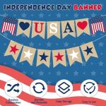 OHOME 4th of July Decorations - 4th of July Banner for Veterans Day | Fourth of July Decor Indoor Outdoor Outside - July 4th Garland Accessories Party Favors Supplies Wreath for Window Wall Door