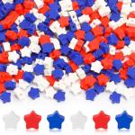 SEPGLITTER Red White Blue Star Polymer Clay Beads, 300pcs 4th of July Independence Day USA Red White and Blue Star Polymer Clay Beads for Jewelry Making DIY Bracelet Necklace Craft Patriotic Party