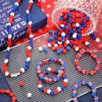 SEPGLITTER Red White Blue Star Polymer Clay Beads, 300pcs 4th of July Independence Day USA Red White and Blue Star Polymer Clay Beads for Jewelry Making DIY Bracelet Necklace Craft Patriotic Party
