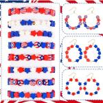 SEPGLITTER Red White Blue Star Polymer Clay Beads, 300pcs 4th of July Independence Day USA Red White and Blue Star Polymer Clay Beads for Jewelry Making DIY Bracelet Necklace Craft Patriotic Party
