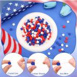 SEPGLITTER Red White Blue Star Polymer Clay Beads, 300pcs 4th of July Independence Day USA Red White and Blue Star Polymer Clay Beads for Jewelry Making DIY Bracelet Necklace Craft Patriotic Party