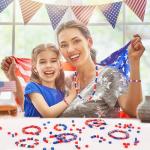 SEPGLITTER Red White Blue Star Polymer Clay Beads, 300pcs 4th of July Independence Day USA Red White and Blue Star Polymer Clay Beads for Jewelry Making DIY Bracelet Necklace Craft Patriotic Party