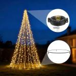 Lettry Flag Pole Christmas Tree Kit, Include Flag Pole Mega Topper Light Hook, Heavy-Duty Metal Hoop, Telescoping Flagpole Tree Light Hanging Set for Xmas Outdoor Patio Yard, Not Include Lights