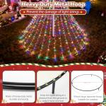Lettry Flag Pole Christmas Tree Kit, Include Flag Pole Mega Topper Light Hook, Heavy-Duty Metal Hoop, Telescoping Flagpole Tree Light Hanging Set for Xmas Outdoor Patio Yard, Not Include Lights