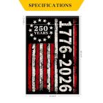 250 Years America Garden Flag, 1776-2026 USA 250th Anniversary Banner 4th of July Patriotic Yard Sign Double-Sided Waterproof Flag 12x18 Inch