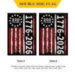 250 Years America Garden Flag, 1776-2026 USA 250th Anniversary Banner 4th of July Patriotic Yard Sign Double-Sided Waterproof Flag 12x18 Inch