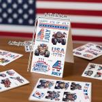 JoyfulGlam 4th of July Tattoos for Kids - American Flag Temporary Tattoos, USA Fourth of July Patriotic Party Supplies, 4th of July Party Accessories & Favors, Makeup Face Stickers