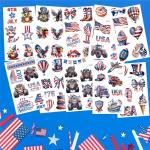 JoyfulGlam 4th of July Tattoos for Kids - American Flag Temporary Tattoos, USA Fourth of July Patriotic Party Supplies, 4th of July Party Accessories & Favors, Makeup Face Stickers