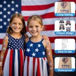 JoyfulGlam 4th of July Tattoos for Kids - American Flag Temporary Tattoos, USA Fourth of July Patriotic Party Supplies, 4th of July Party Accessories & Favors, Makeup Face Stickers