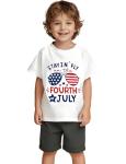Stayin' Fly on The Fourth of July Kids Toddler Boys Girls T-Shirt Short Sleeve Patriotic Independence Day Top(3-4T,White Stayin' Fly)