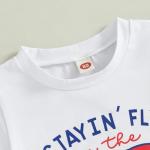 Stayin' Fly on The Fourth of July Kids Toddler Boys Girls T-Shirt Short Sleeve Patriotic Independence Day Top(3-4T,White Stayin' Fly)