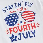 Stayin' Fly on The Fourth of July Kids Toddler Boys Girls T-Shirt Short Sleeve Patriotic Independence Day Top(3-4T,White Stayin' Fly)
