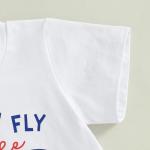 Stayin' Fly on The Fourth of July Kids Toddler Boys Girls T-Shirt Short Sleeve Patriotic Independence Day Top(3-4T,White Stayin' Fly)