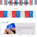 4 Packs 10 Feet Long Foil Fringe 4th of July Garland Memorial Day USA Red White Blue Independence Day Tinsel Metallic Patriotic Wall Hanging Banner for Car Parade Floats Garden Decorations