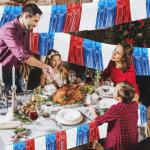 4 Packs 10 Feet Long Foil Fringe 4th of July Garland Memorial Day USA Red White Blue Independence Day Tinsel Metallic Patriotic Wall Hanging Banner for Car Parade Floats Garden Decorations