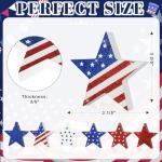 COCHIE 4th of July Decorations Wooden Star Set of 6, Labor Day Decor, Patriotic Memorial Day Tiered Tray Decor, Red White and Blue Veterans Day Decorations for Home Office Table Shelf (Sparkle)