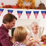 32.8 ft American Triangle Pennant Banner, 30 Pcs Mini USA Bunting Flags | Red, White, Blue Patriotic Flags for 4th of July, Independence Day, Memorial Day, Parades, Home, Yard, and Party Decorations