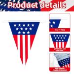 32.8 ft American Triangle Pennant Banner, 30 Pcs Mini USA Bunting Flags | Red, White, Blue Patriotic Flags for 4th of July, Independence Day, Memorial Day, Parades, Home, Yard, and Party Decorations